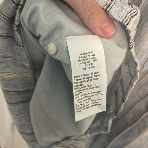 Madewell Sleeveless Yoked Mini Dress Stripe Light Blue Baby Doll Dress XXS - Picture 10 of 11